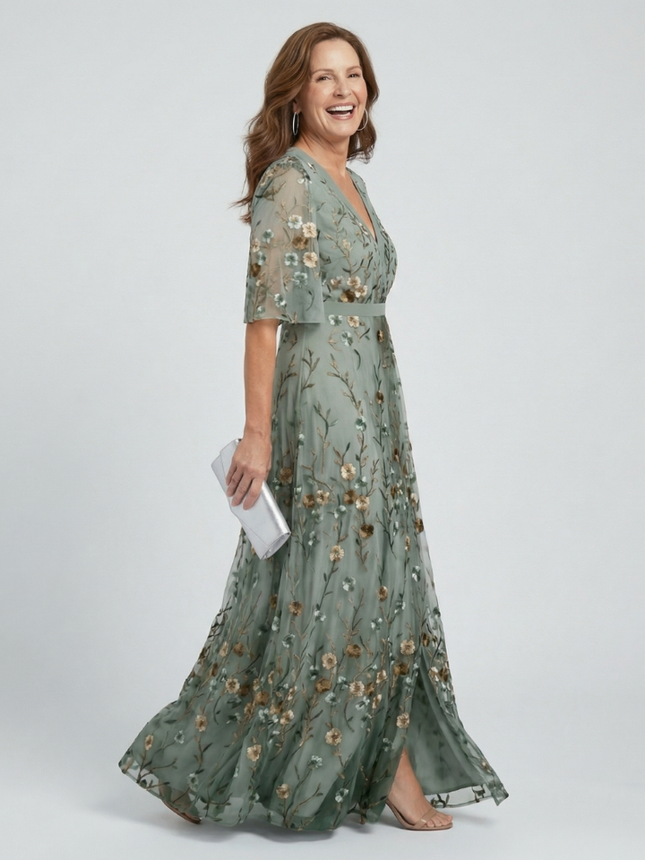 Abigail | Halter Bloom Flow Maxi Dress