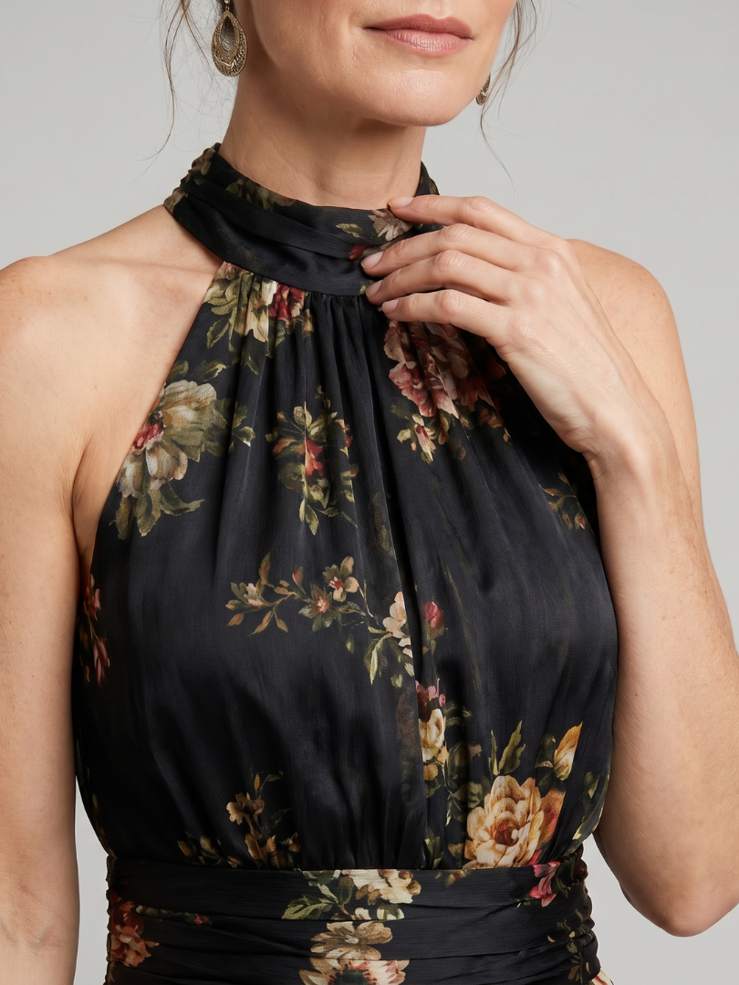 Grace | Floral Halter Midi Dress