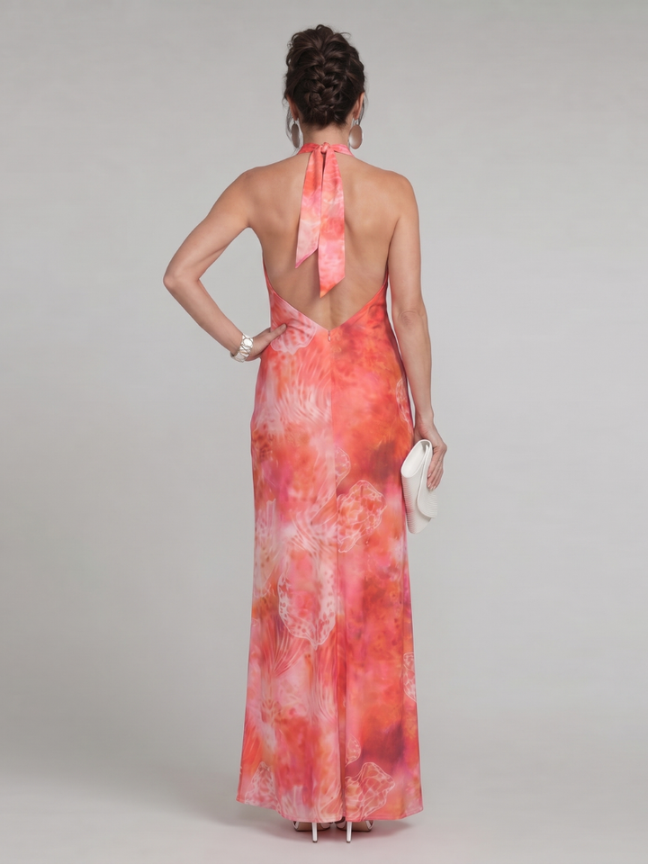 Violet | Halter Printed Maxi Dress