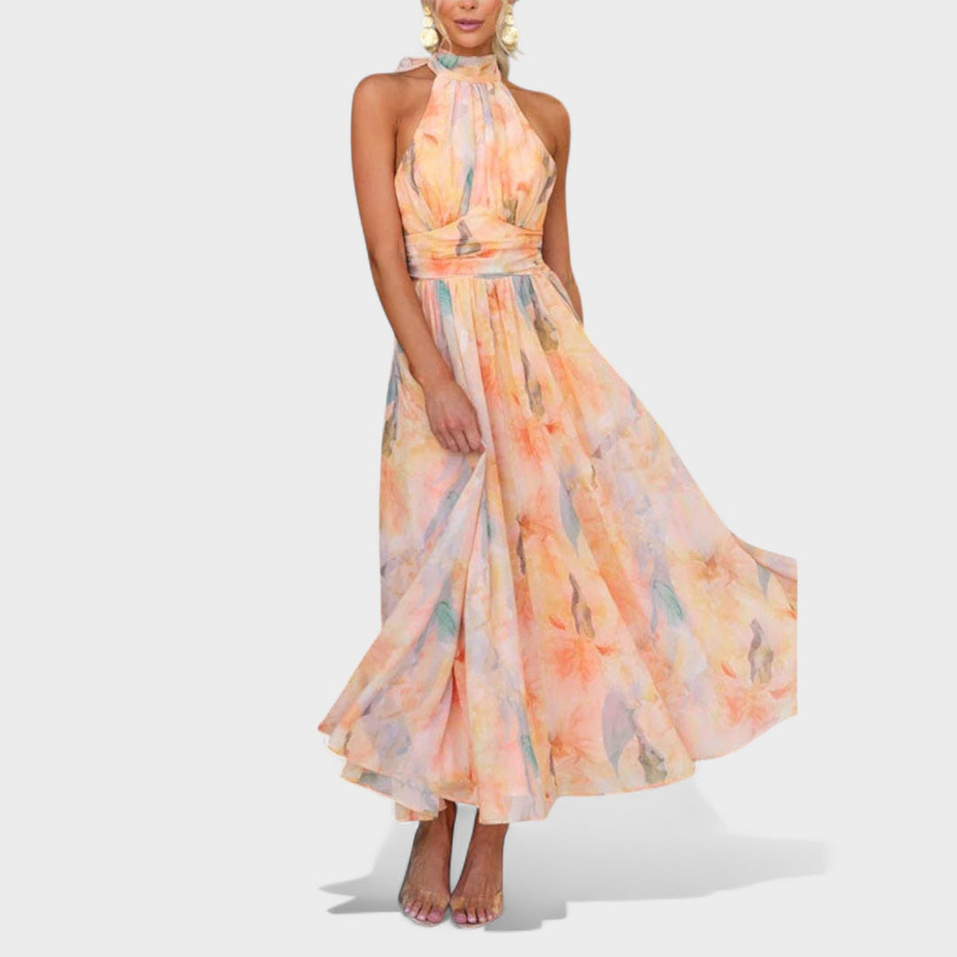 Fortune | Abstract Halter Maxi Dress