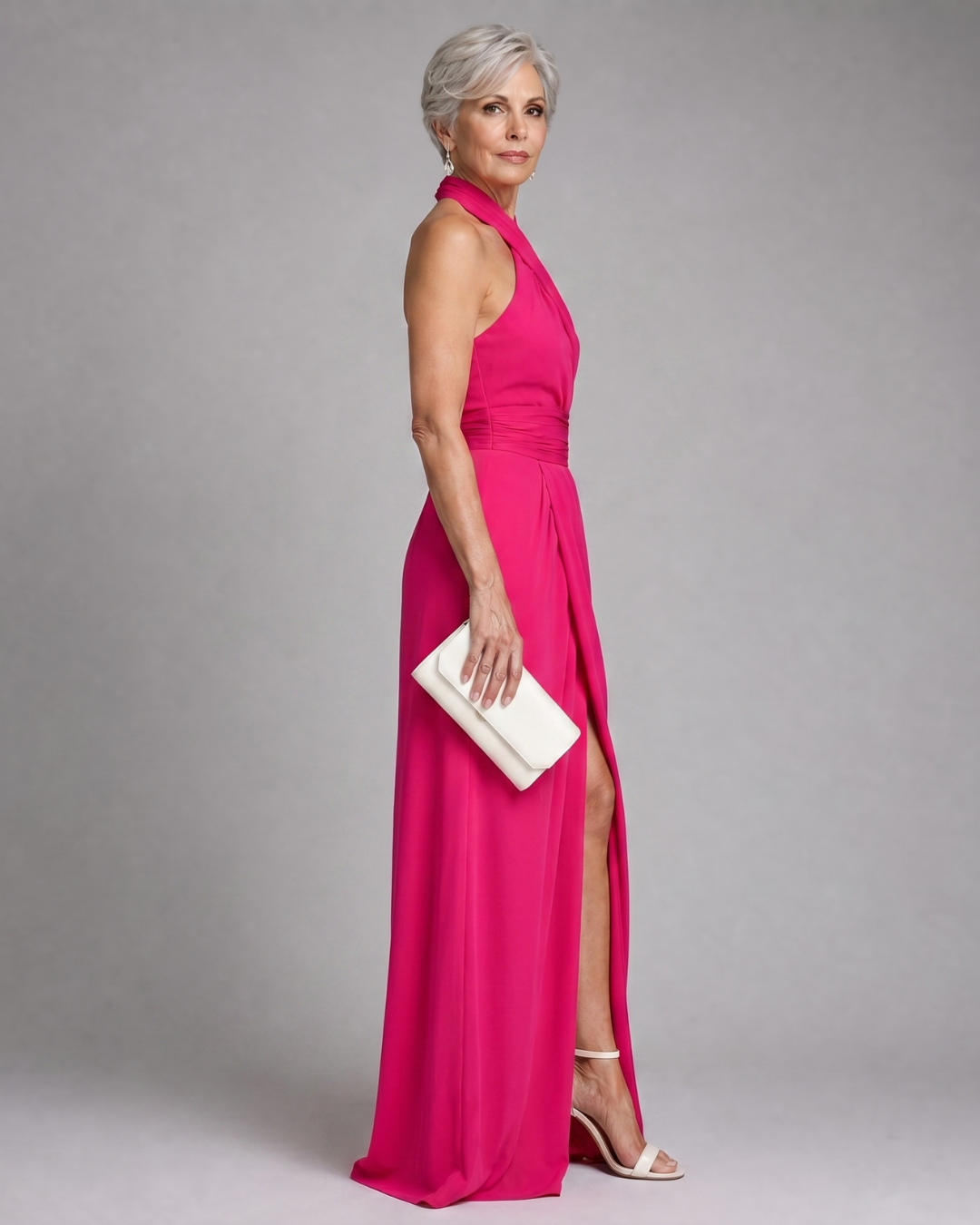 Daphne | Cross-Halter Side-Slit Midi Dress