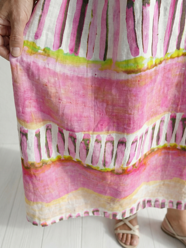 Penelope | Easy Flow Patterned Stripe Midi Dress