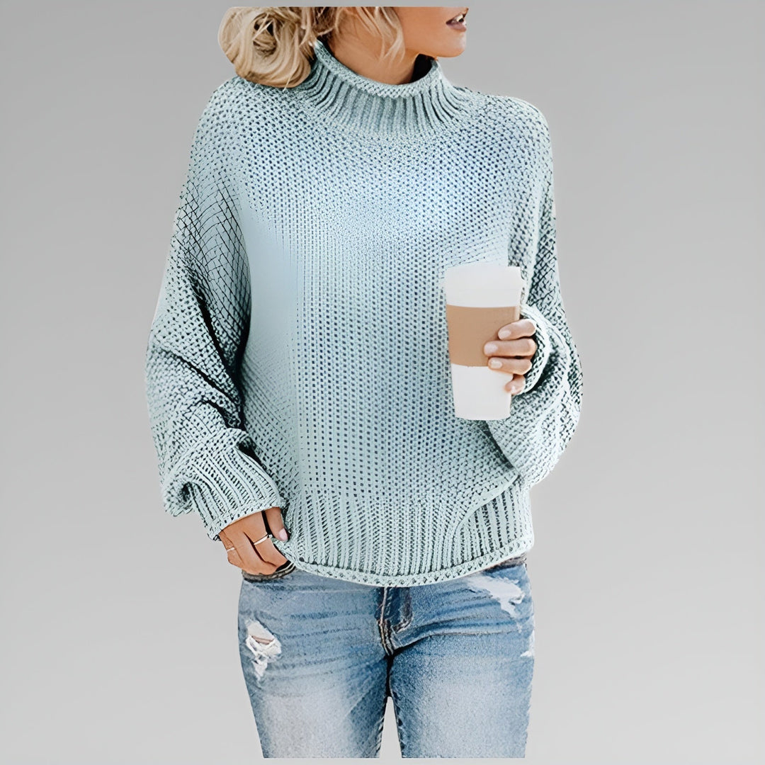 Wanda – Relaxed Mock Neck Knit Sweater