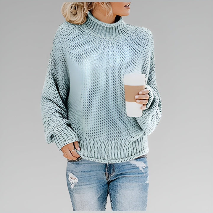 Wanda – Relaxed Mock Neck Knit Sweater