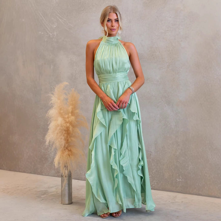 Katrina | Ruffled Halter Maxi Dress