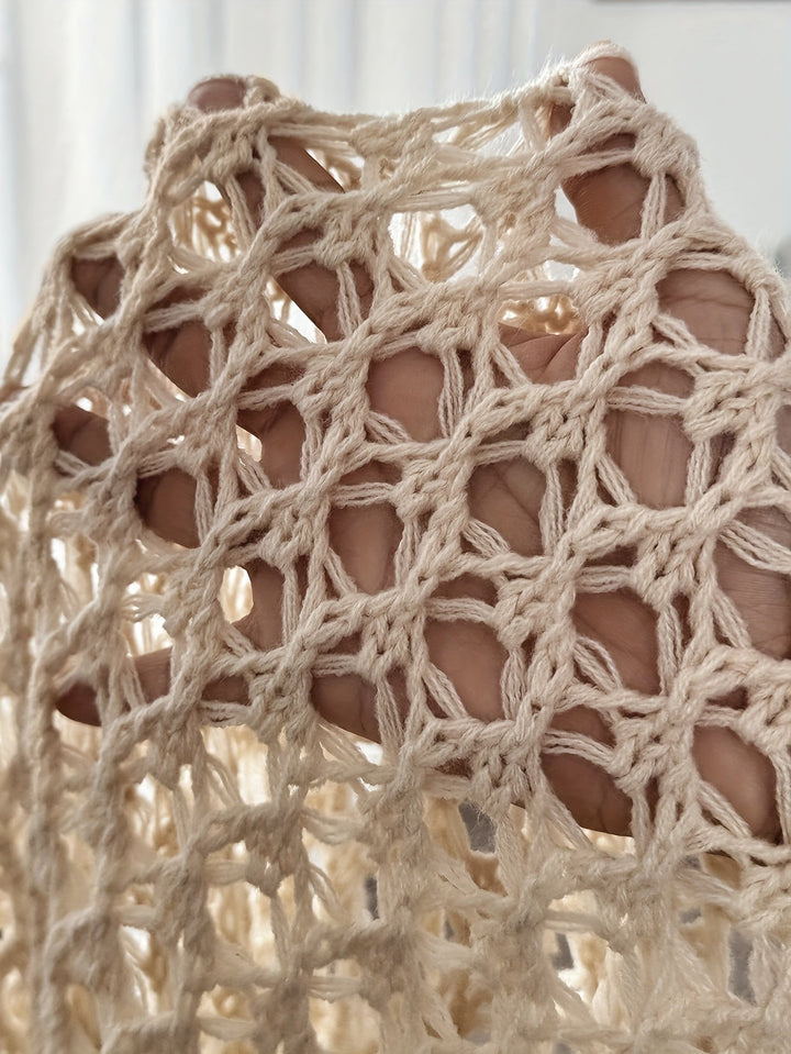 Crystal | Open Knit Drape Cardigan