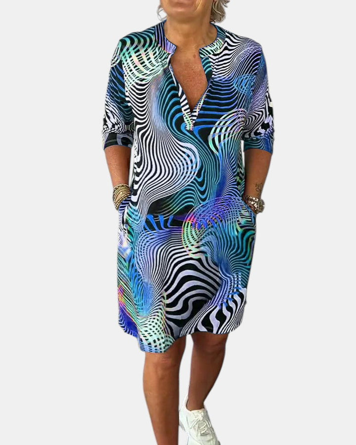 Celine | Colorful V-Neck Dress