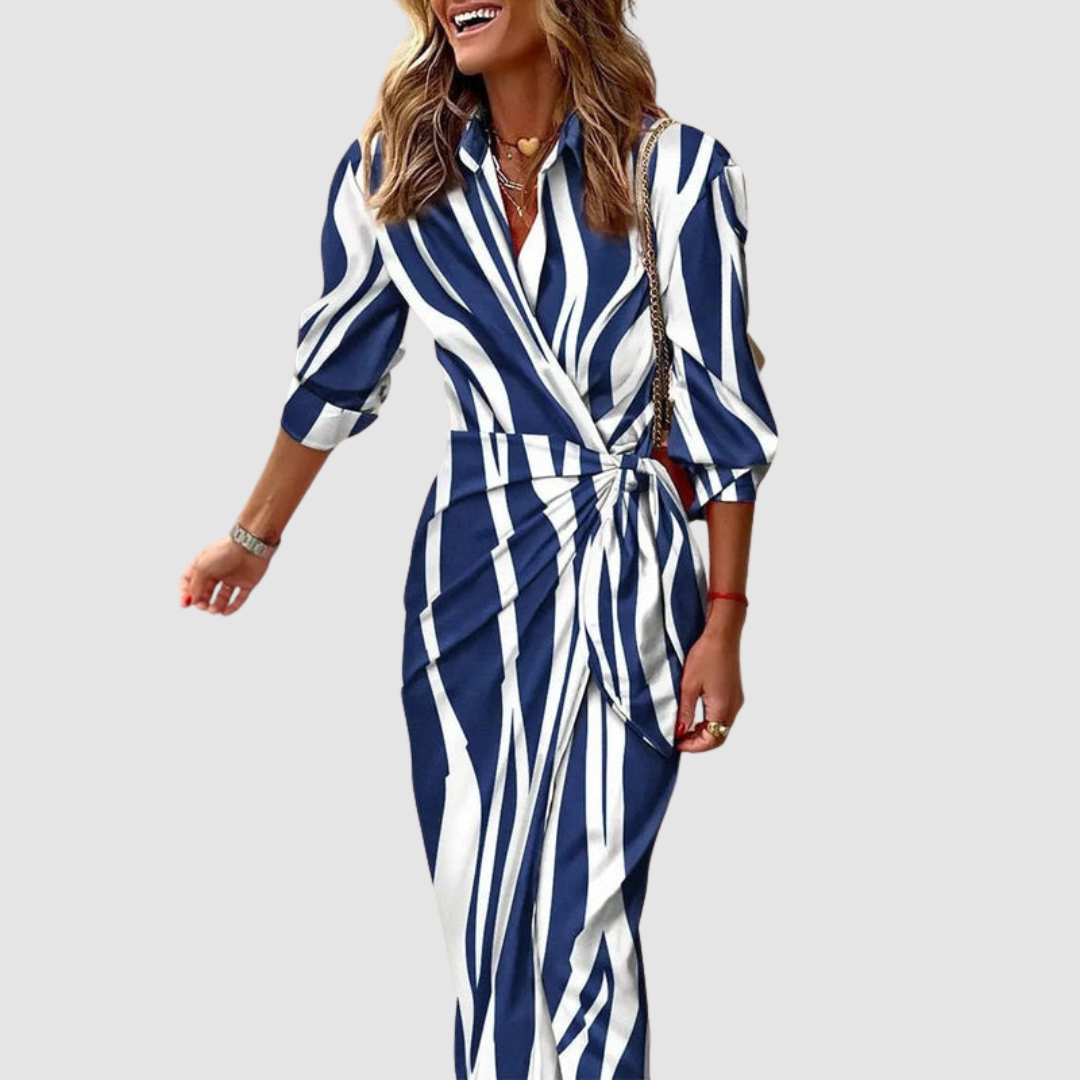 Alice | Striped Midi Dress