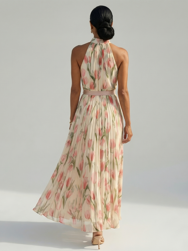 Merit | Halter Neck Floral Midi Dress