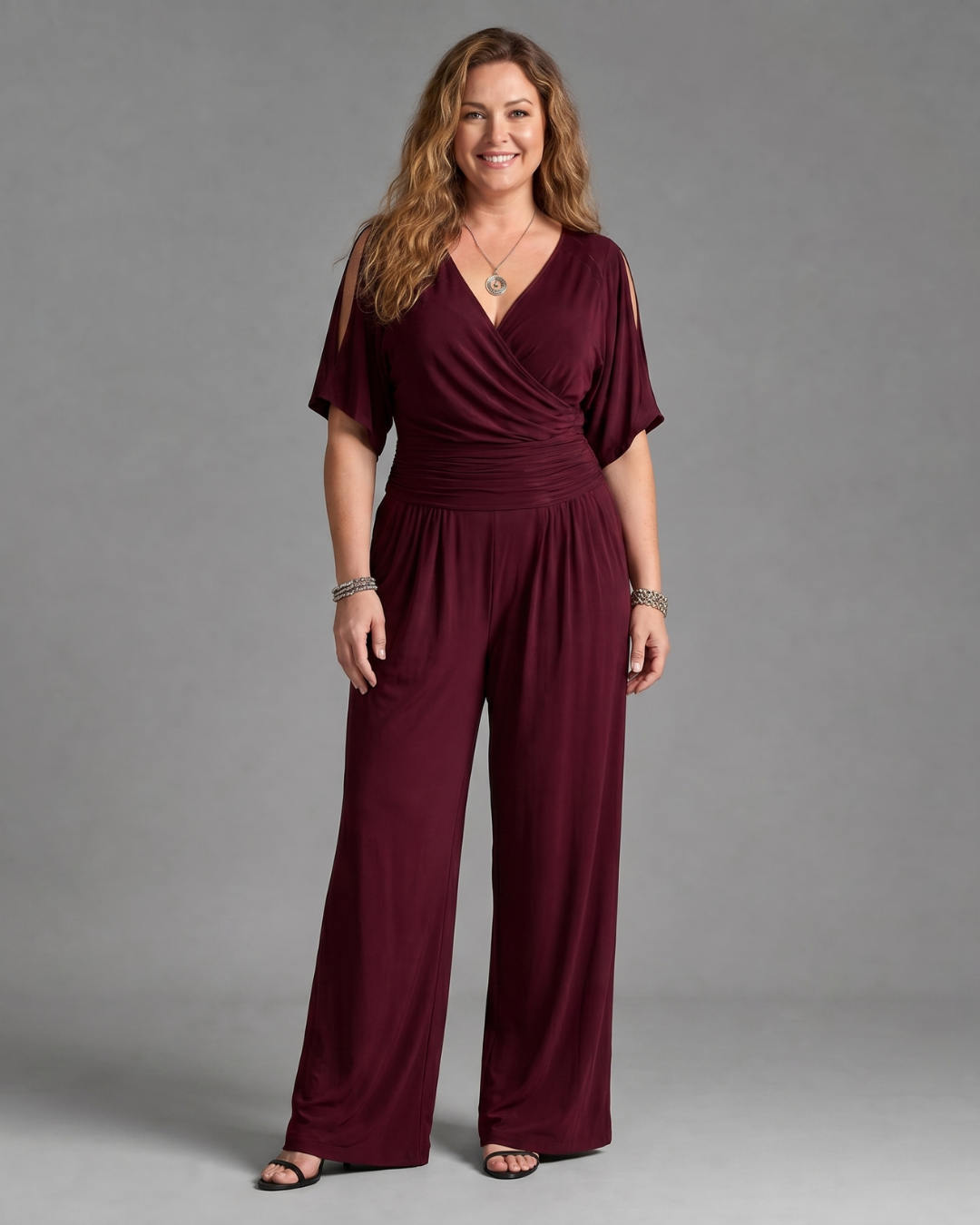 Camille | Cold-Shoulder Wrap-Waist Jumpsuit