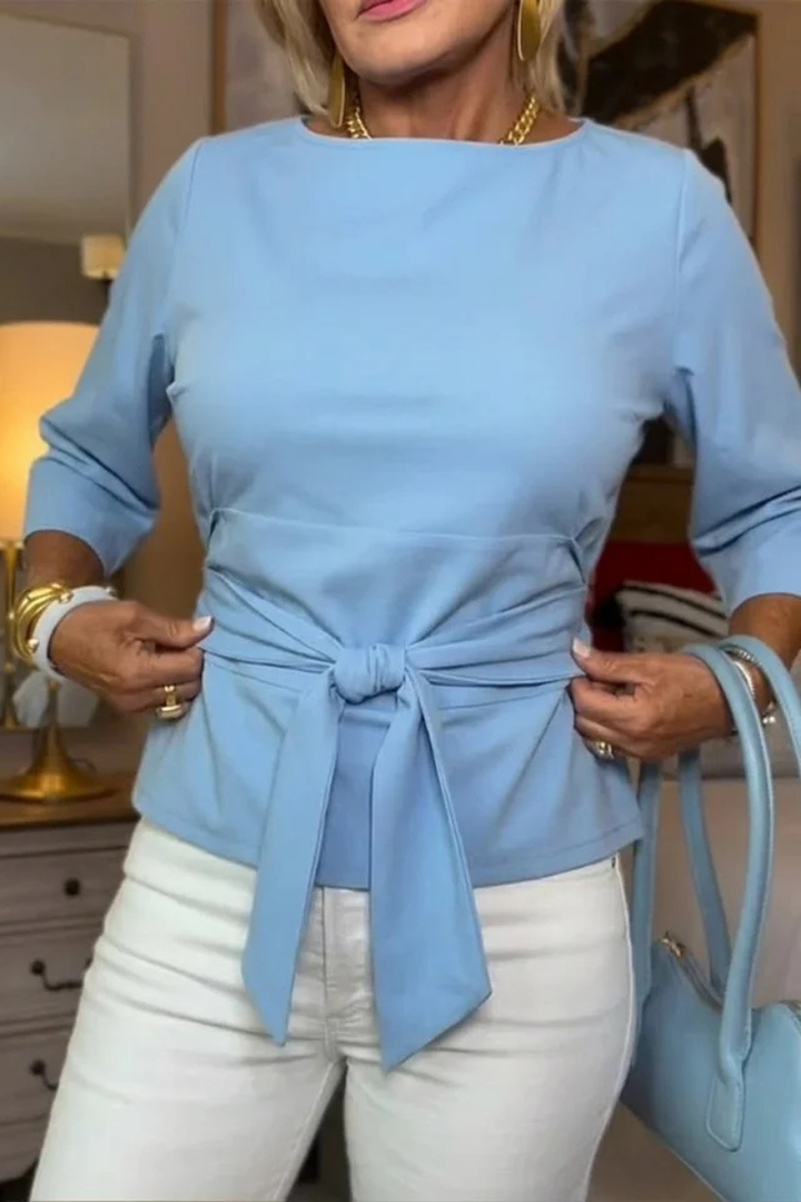 Vivian – Belted Bow Waist Top