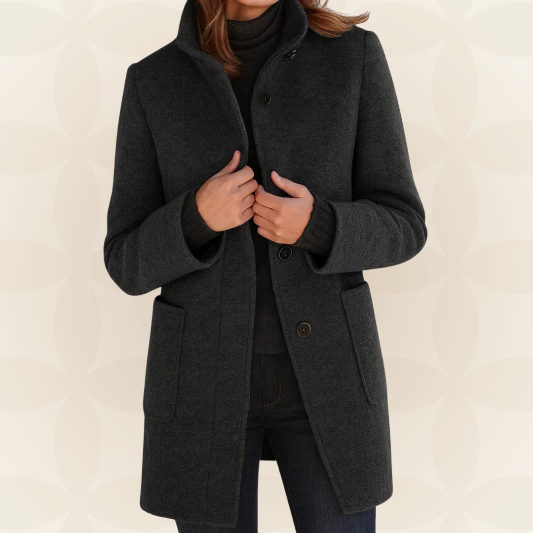 Anna – Classic High-Collar Structured Coat