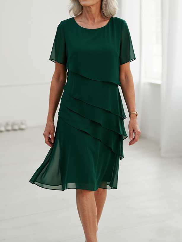 Elyssa | Elegant Comfort Ruffle Dress