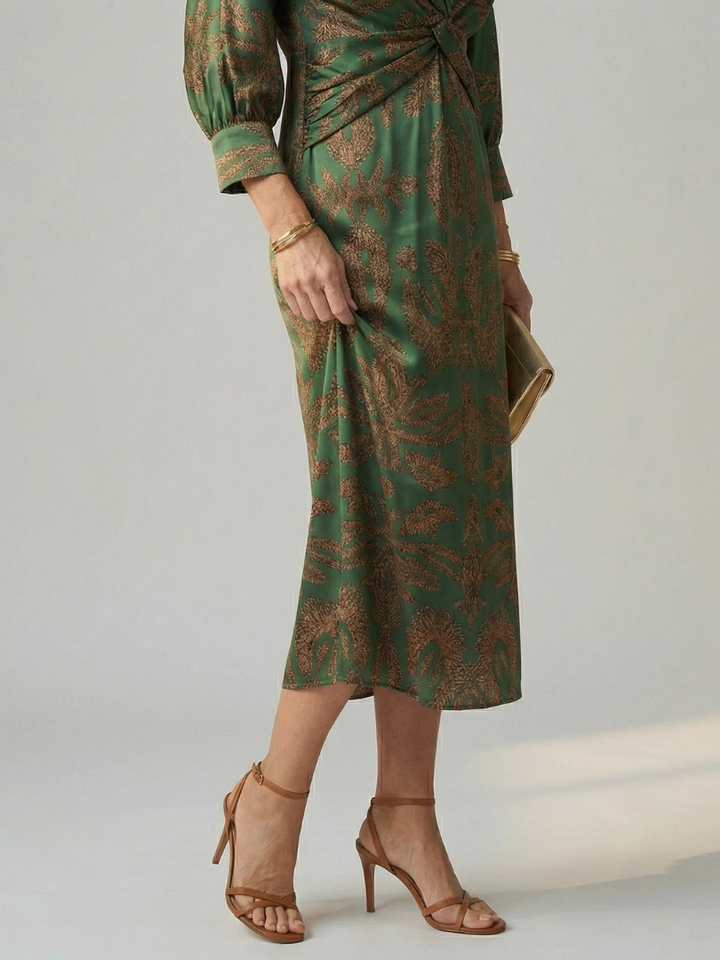 Mikayla | Natural Wrap Midi Dress