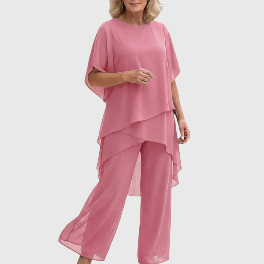 Keelin | Suit with Draped Palazzo Pants