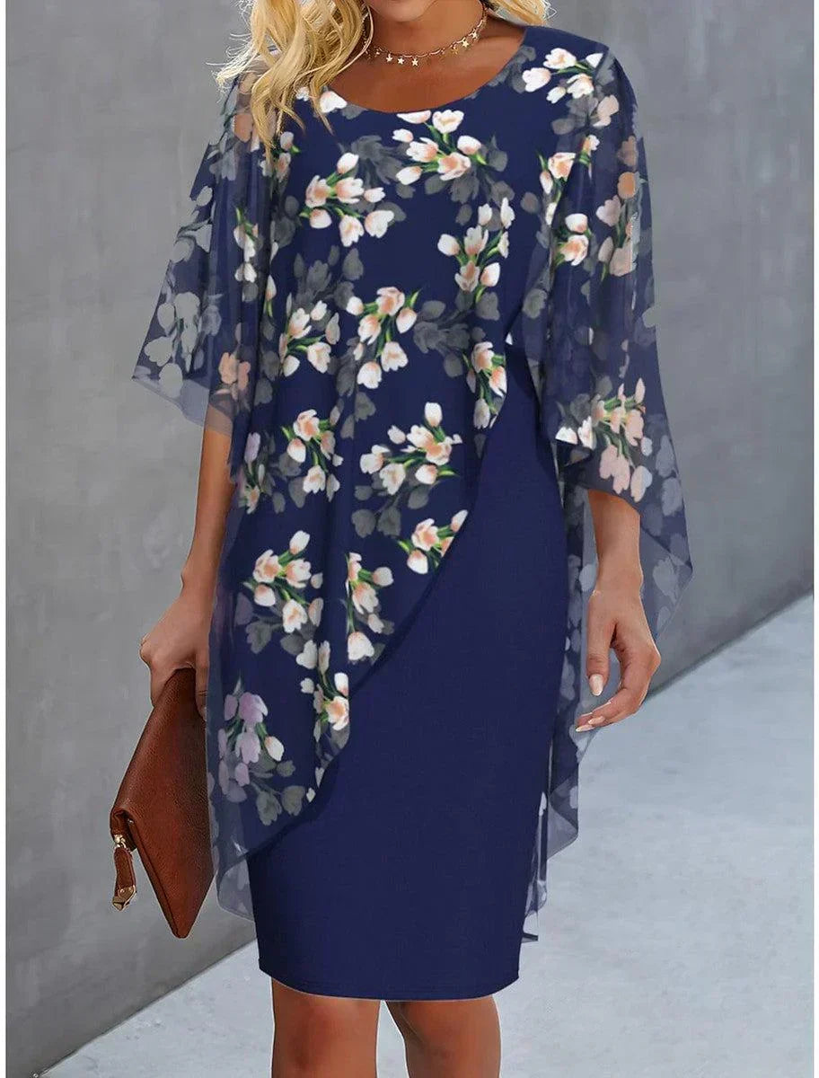 Klara | Floral Cape Dress