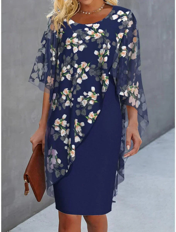 Klara | Floral Cape Dress