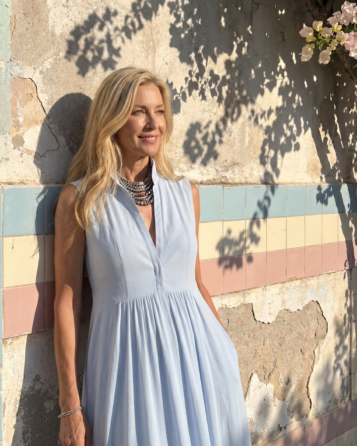 Heidi | Sleeveless Collared Maxi Dress