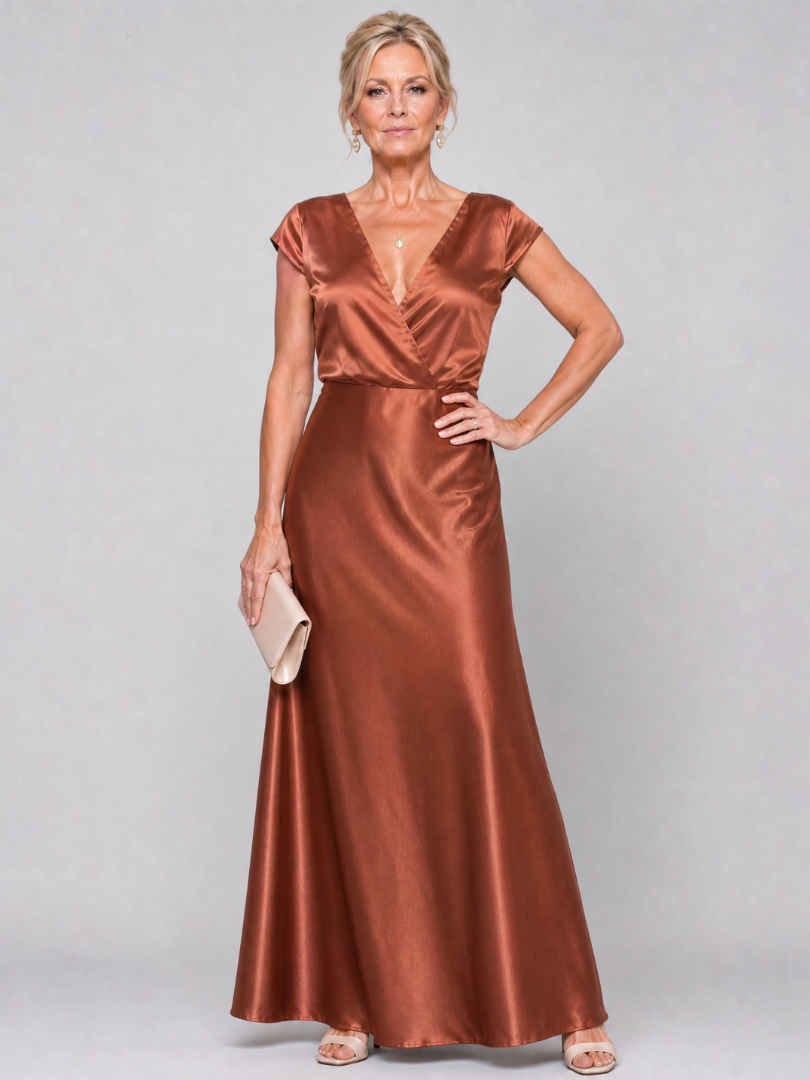 Hazel | Cap Sleeve Wrap Maxi Dress