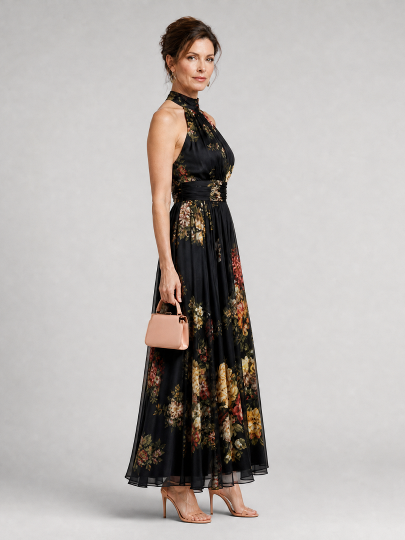 Grace | Floral Halter Midi Dress