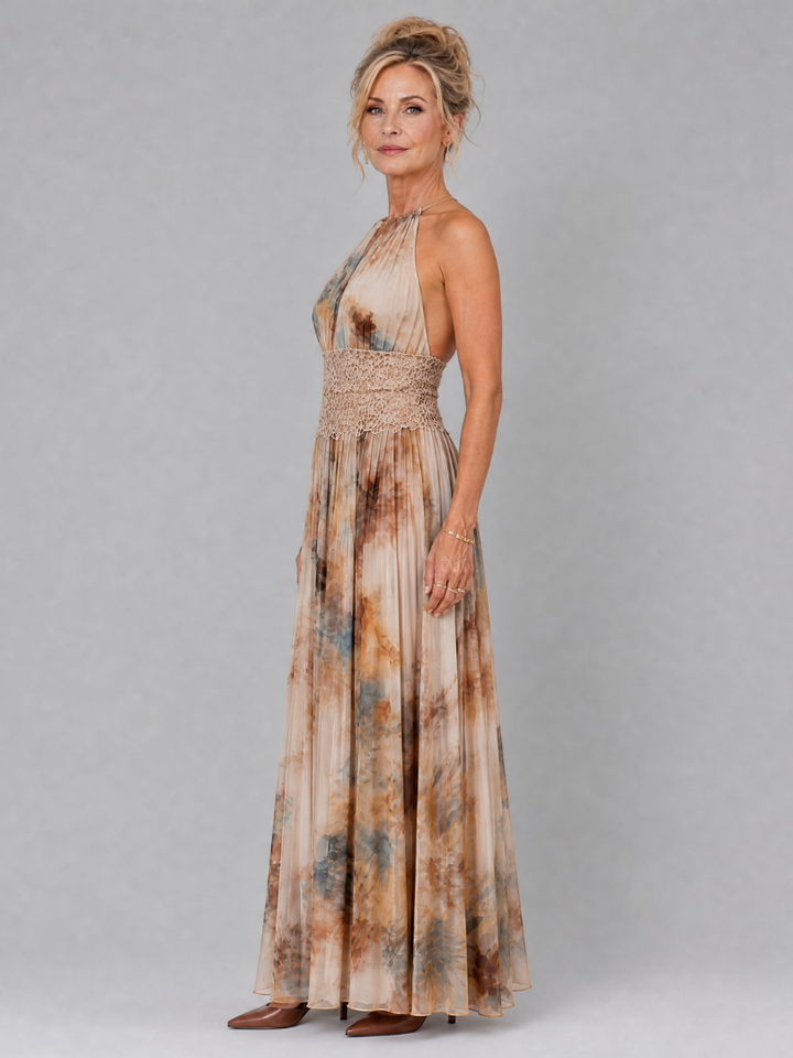 Hannah | Halter Lace Waist Maxi Dress