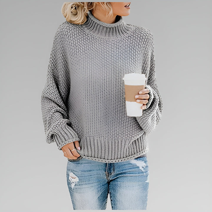 Wanda – Relaxed Mock Neck Knit Sweater