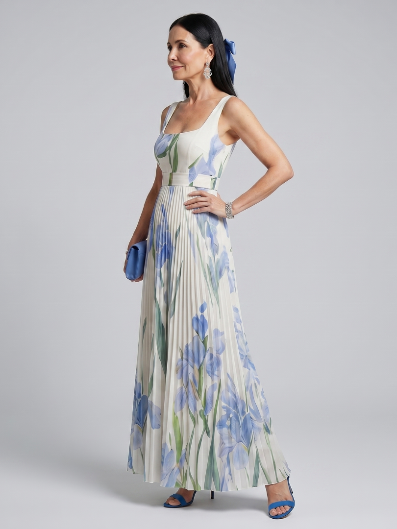 Victoria | Square Neck Floral Midi Dress