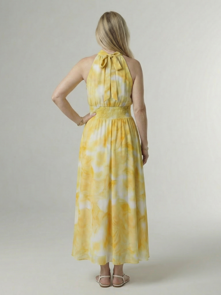 Jayla | Gathered Halter Midi Dress