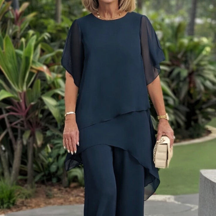 Kathleen | Chic Asymmetric Top & Pant Set