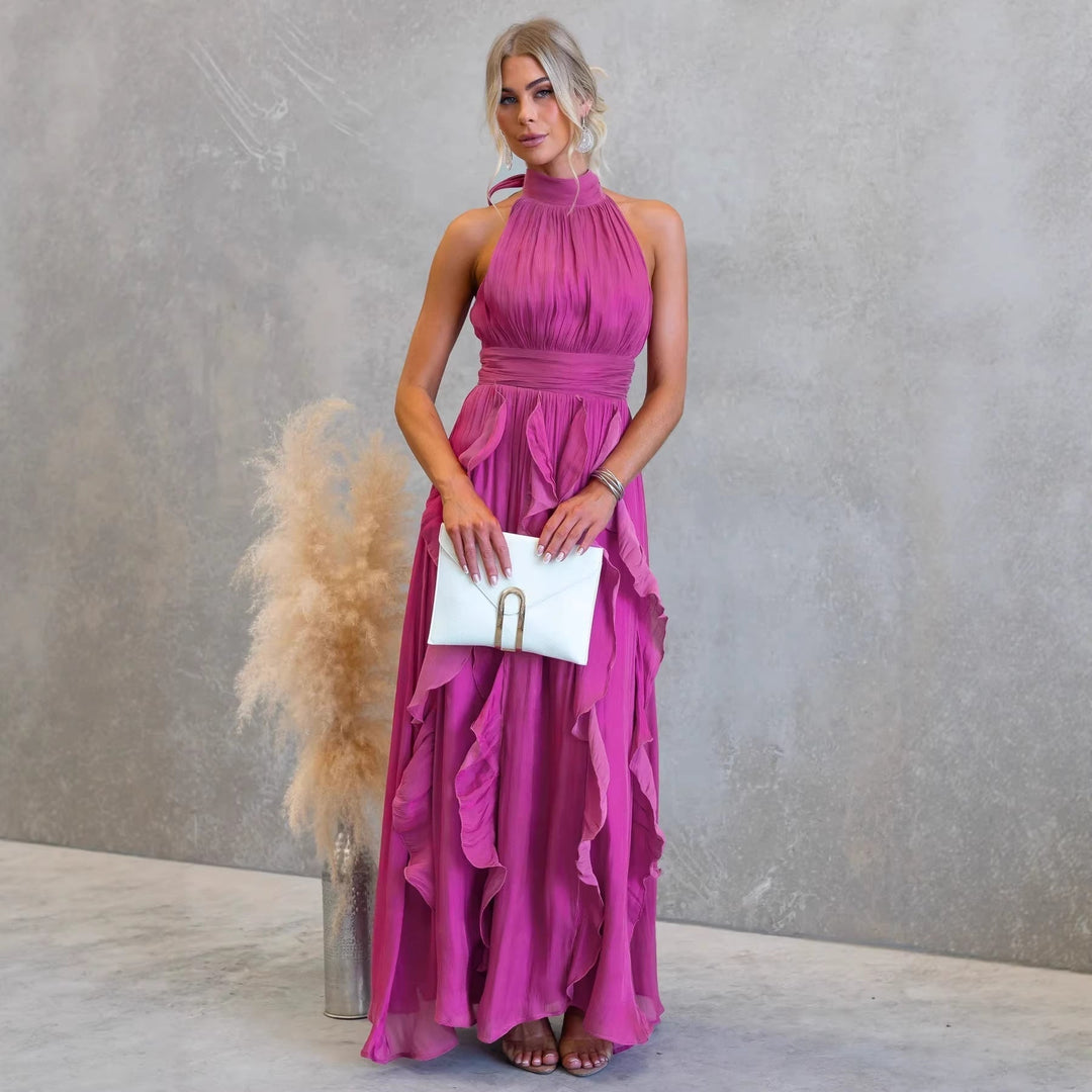 Katrina | Ruffled Halter Maxi Dress