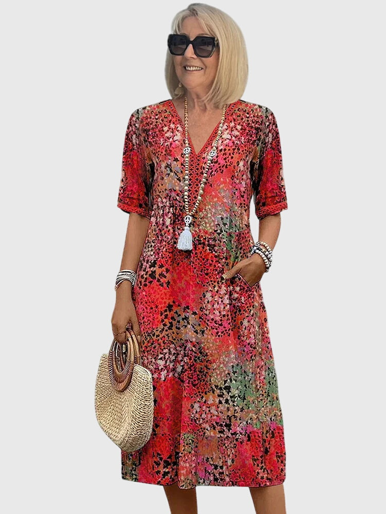 Rikkie | Elegant Floral Midi Dress