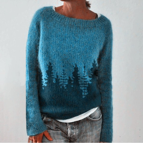Melissa – Forest Print Knit Sweater