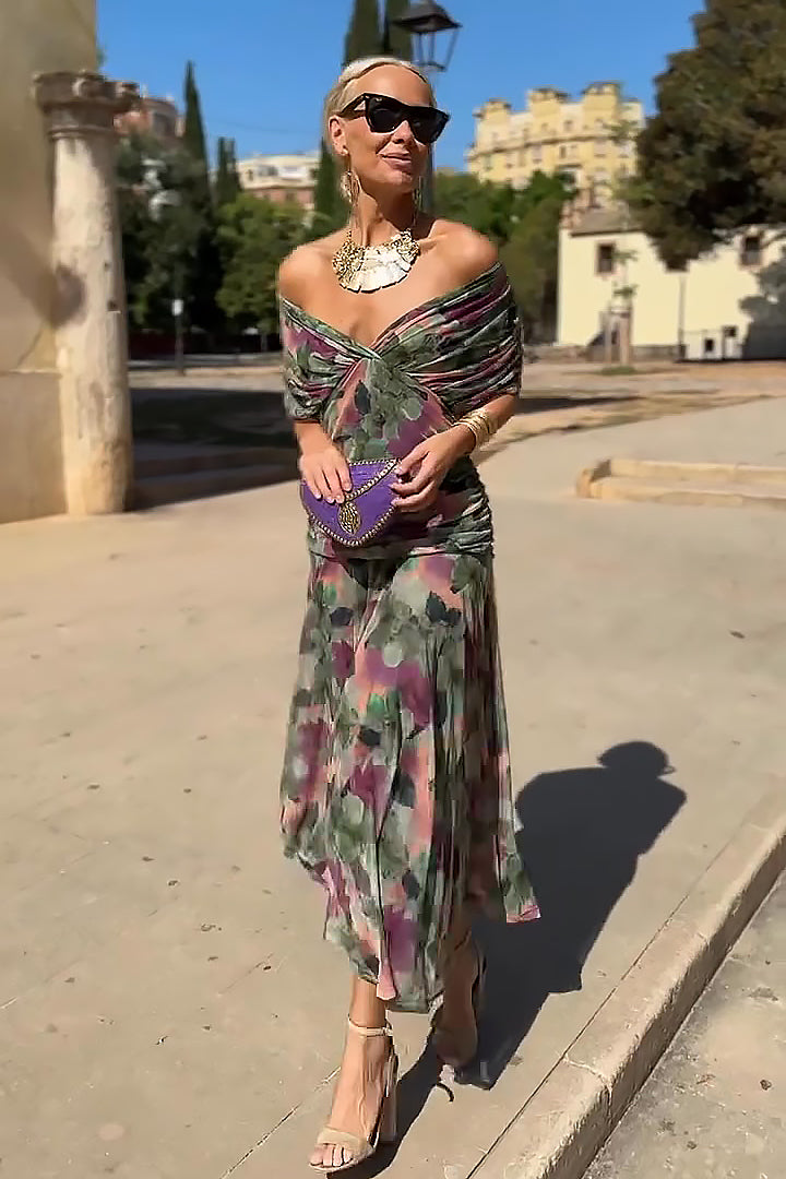 Iryna | Elegant Maxi Dress with V-Neck