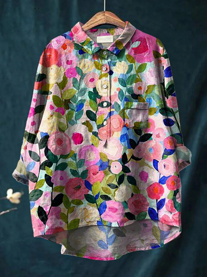 Miley | Colorful Spring Floral Garden Printed Women's Casual Shirt