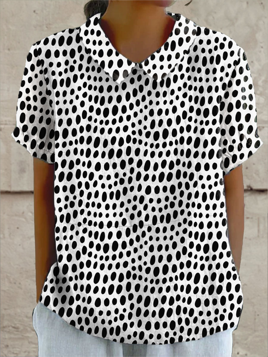 Silver | Polka Dot Print Shirt