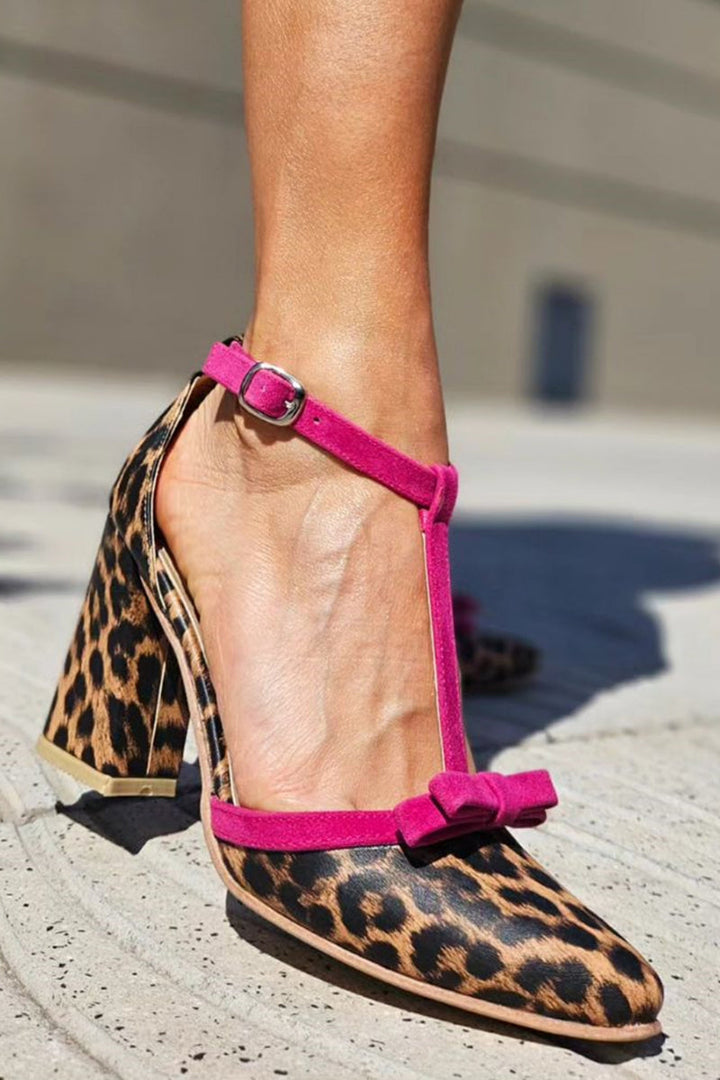 Hattie | Green Leopard Print Sandals with Colorful Accent