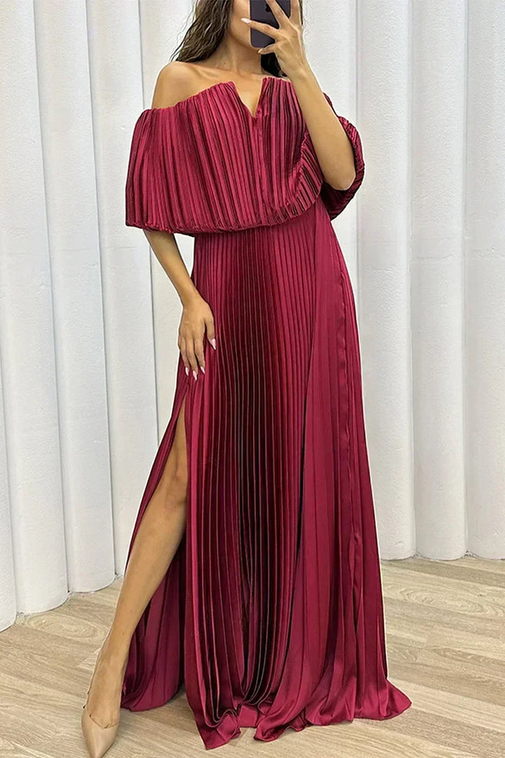 Ximena | Elegant Pleated Maxi Dress