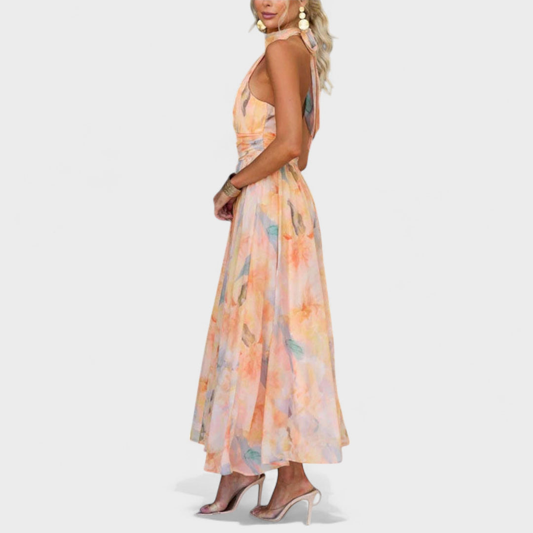 Fortune | Abstract Halter Maxi Dress