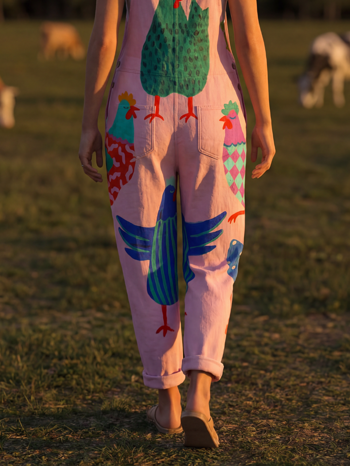 Danna | Hen Motif Jumpsuit