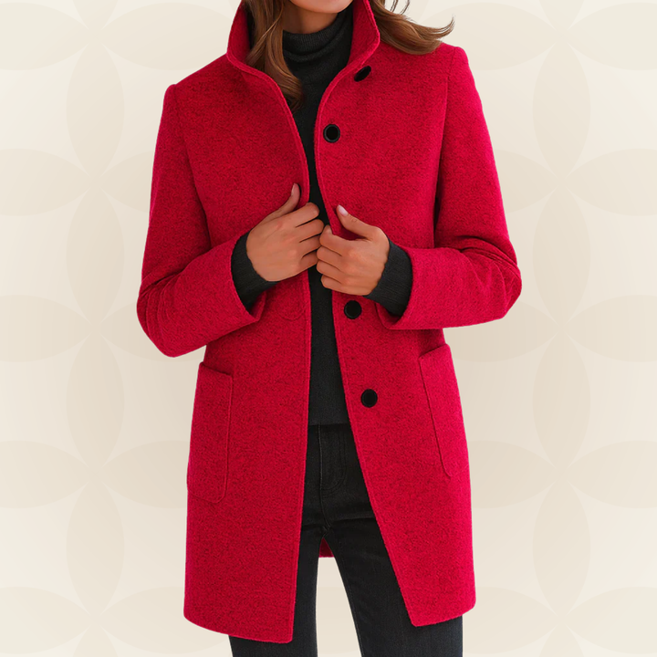 Anna – Classic High-Collar Structured Coat