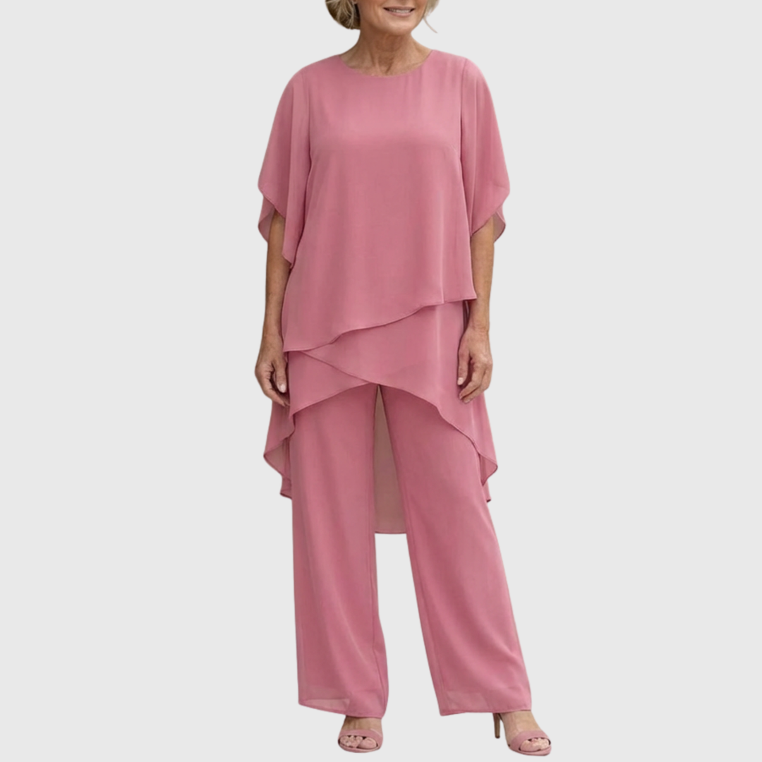 Keelin | Suit with Draped Palazzo Pants