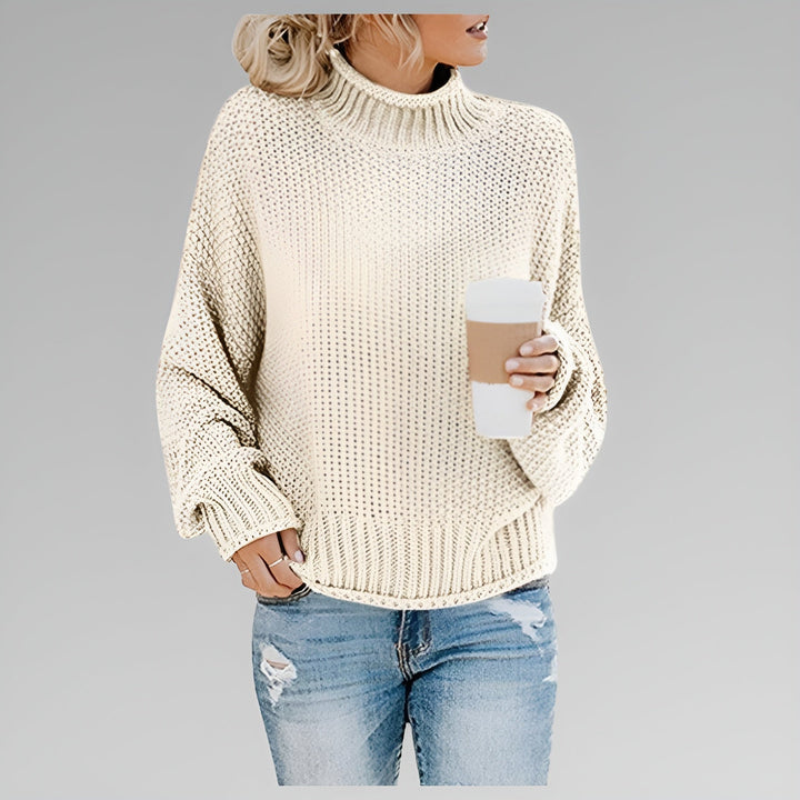 Wanda – Relaxed Mock Neck Knit Sweater