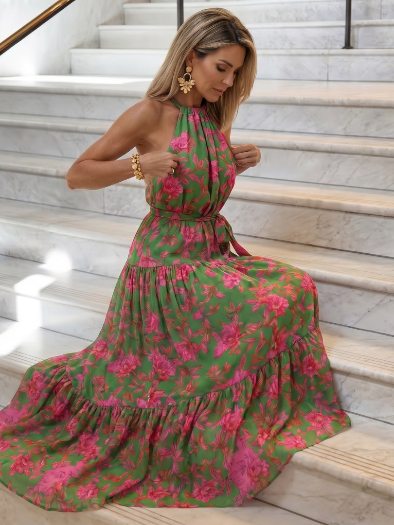 Harper | Draped Halter Midi Dress