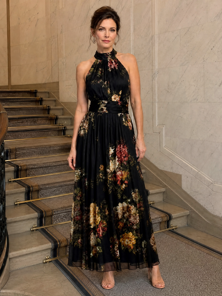 Grace | Floral Halter Midi Dress