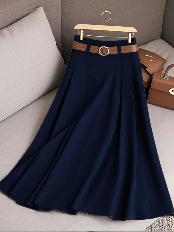 Mariah | Solid Color High Waist a-Line Casual Skirt