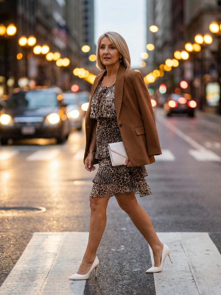 Layla | Animal Print Knee Length Dress