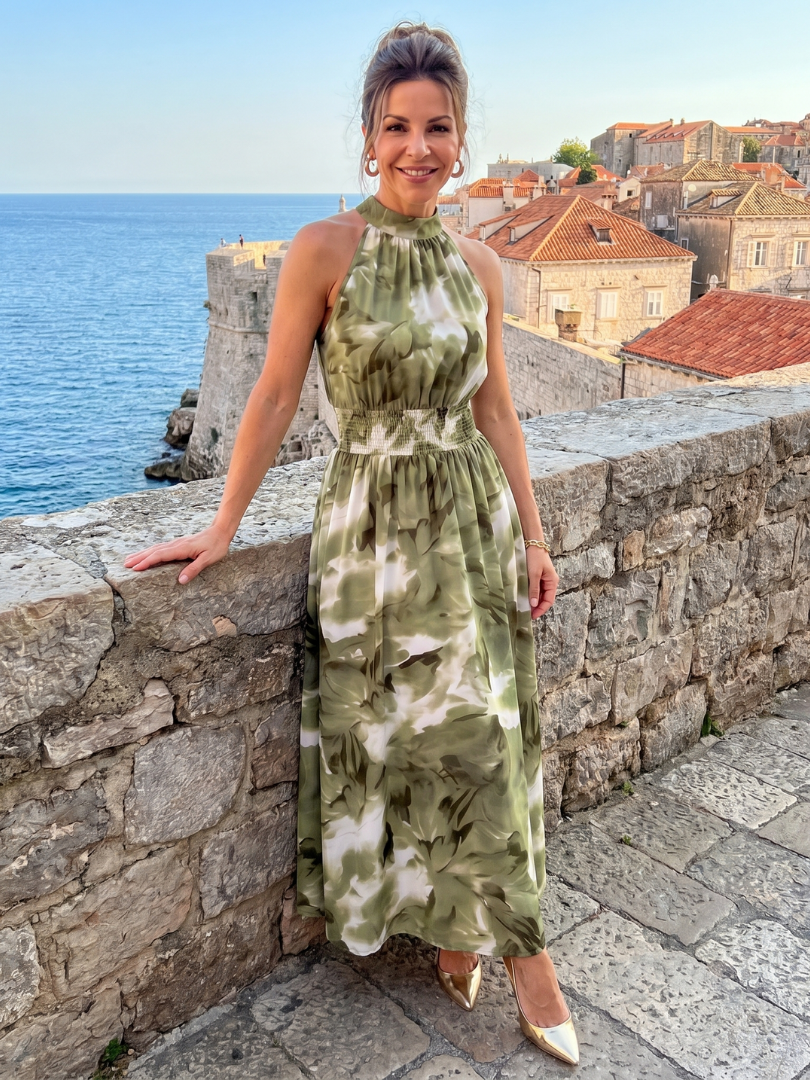 Aria | Abstract Print Midi Dress