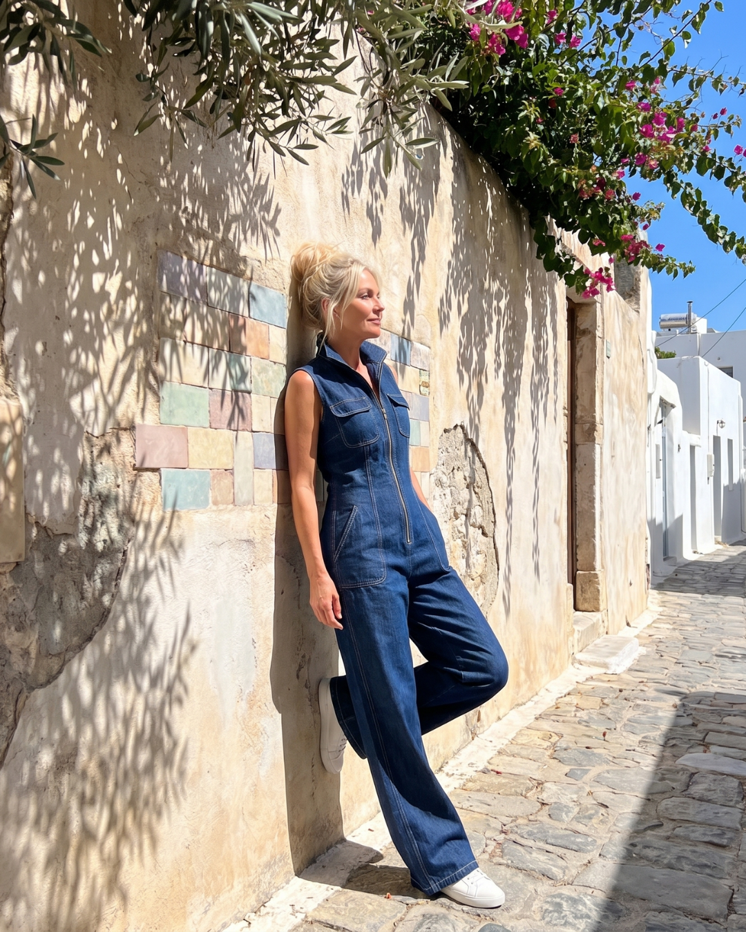 Quinn | Zip-Front Denim Wide-Leg Jumpsuit