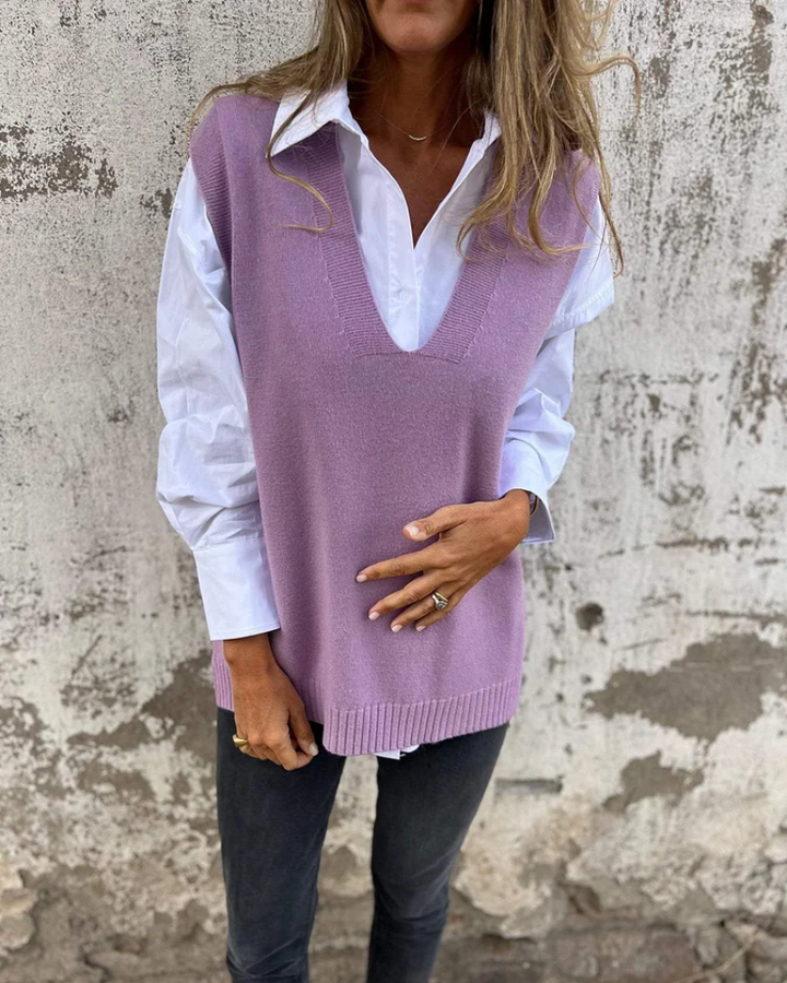 Alicia – Classic Knit Layering Vest