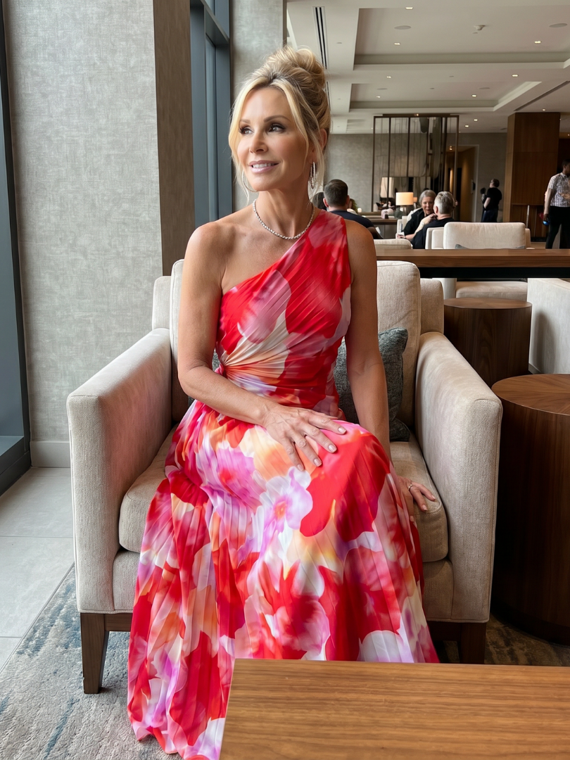 Elizabeth | One-Shoulder Pleated Midi Dress